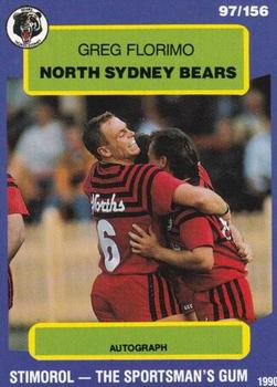 1990 Stimorol NRL #97 Greg Florimo Front